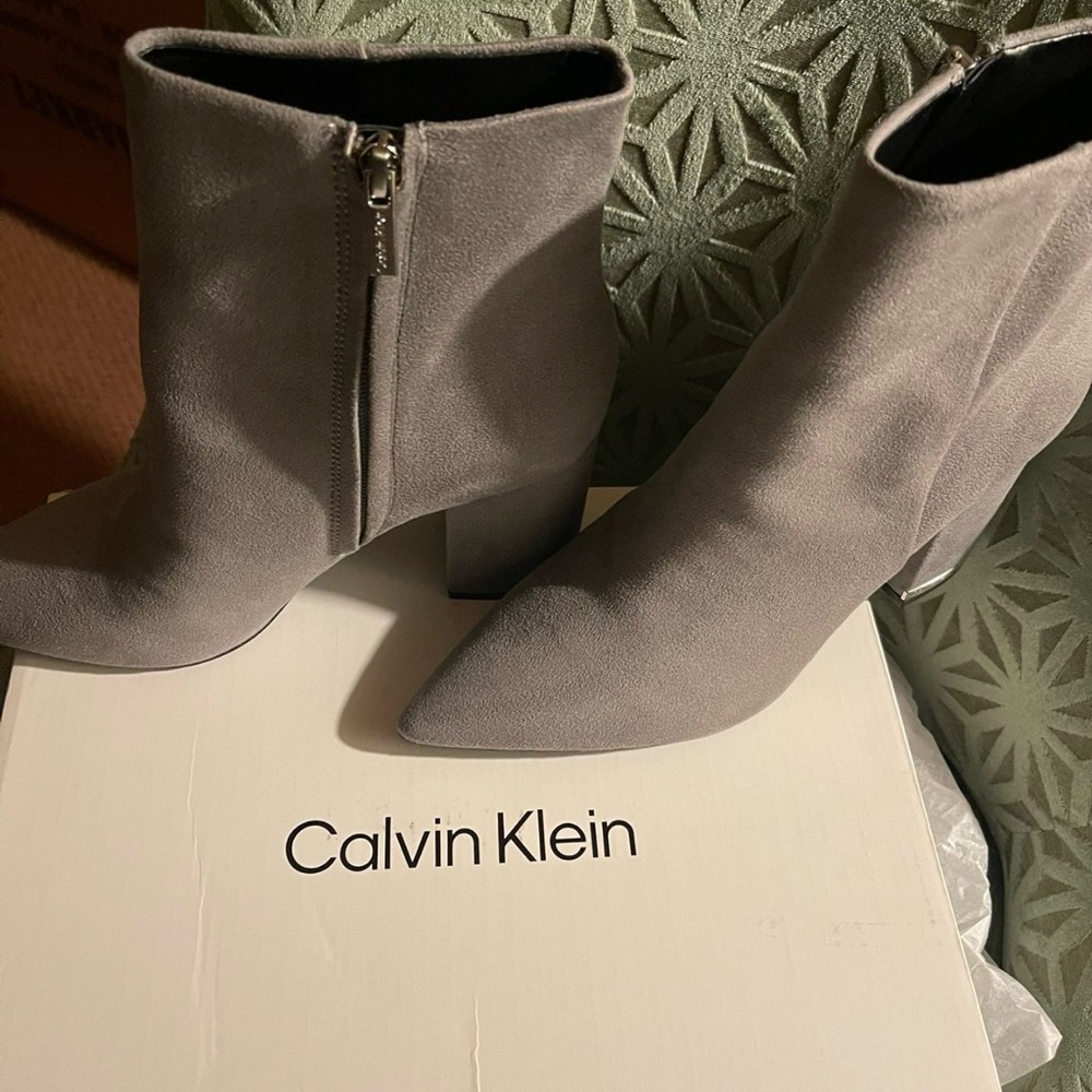 Calvin Klein Women's Gray Ankle Boots